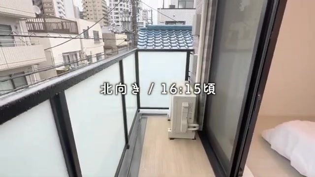 1DKの賃貸マンション内見のバルコニー（室内・外観の様子）
