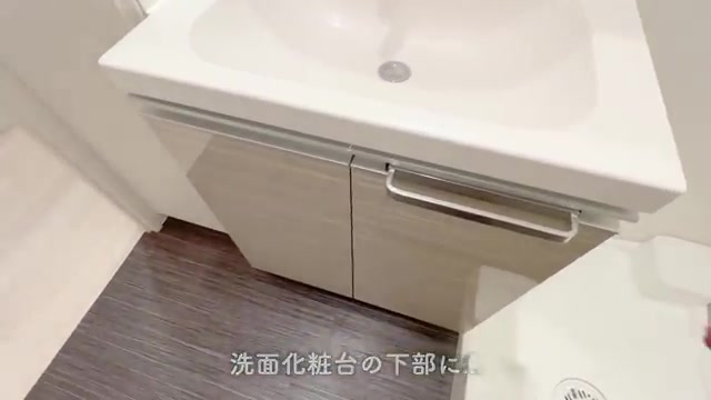 1K賃貸マンション内見の洗面室（室内・外観の様子）