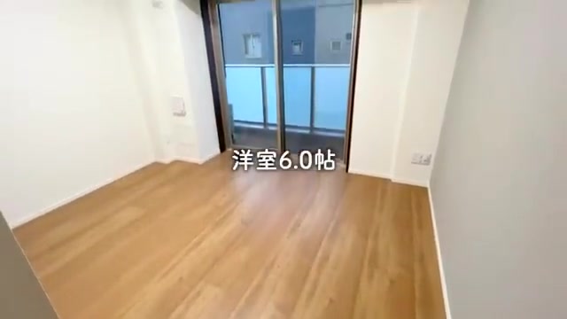 1K賃貸マンション内見の居室→バルコニー→クローゼット（室内・外観の様子）