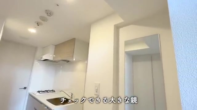 1K賃貸マンション内見の玄関（室内・外観の様子）