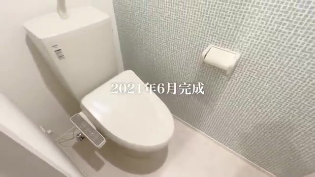 1LDK賃貸アパートの内見のトイレ（室内・外観の様子）