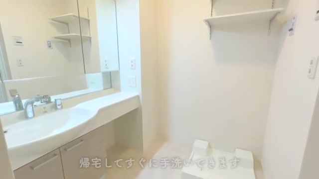 1LDK間取りの賃貸内見の洗面所（室内・外観の様子）