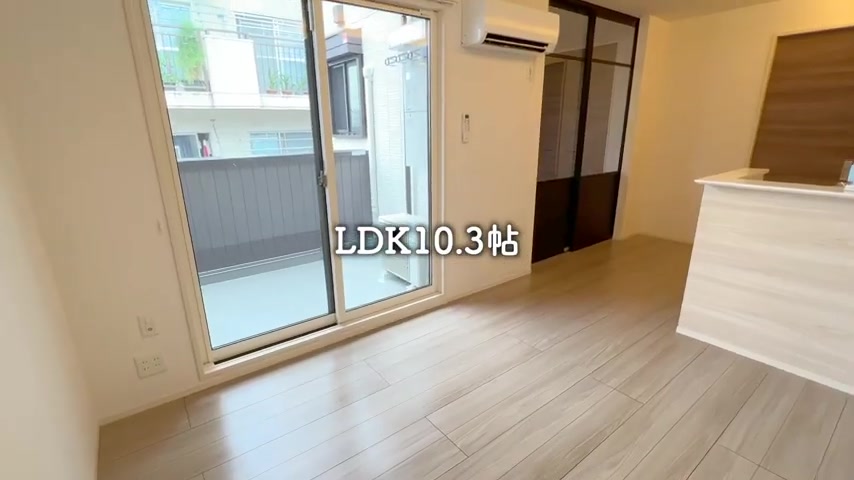 1LDK賃貸アパート内見のリビングダイニング(室内・外観の様子)