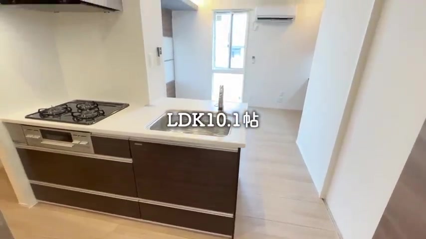 1LDKの間取りを内見のキッチン（室内・外観の様子）