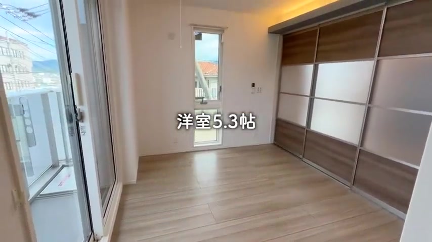 1LDKの間取りを内見の洋室（室内・外観の様子）