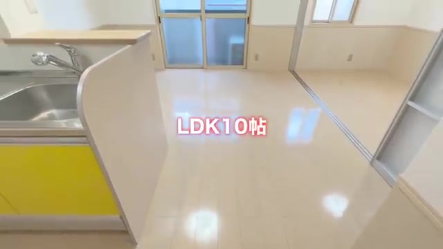 賃貸アパートの内見のLDK(室内・外観の様子)