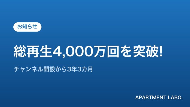 総再生回数4000万回突破のお知らせ