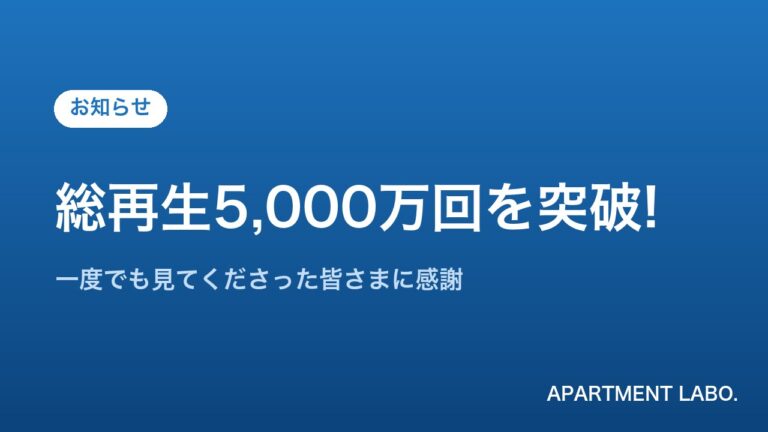 総再生回数5000万回突破のお知らせ