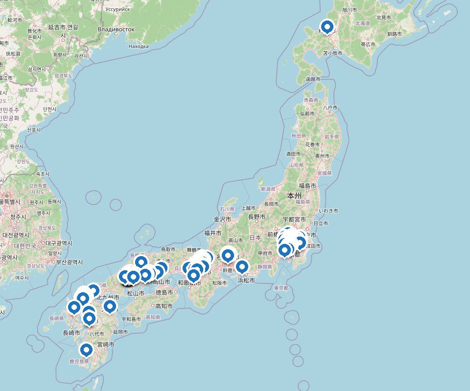 全国の紹介物件マップ(308物件)