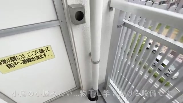 お部屋の内見動画のバルコニー（室内・外観の様子）
