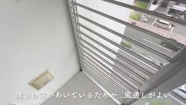 お部屋の内見動画の洗面室（室内・外観の様子）