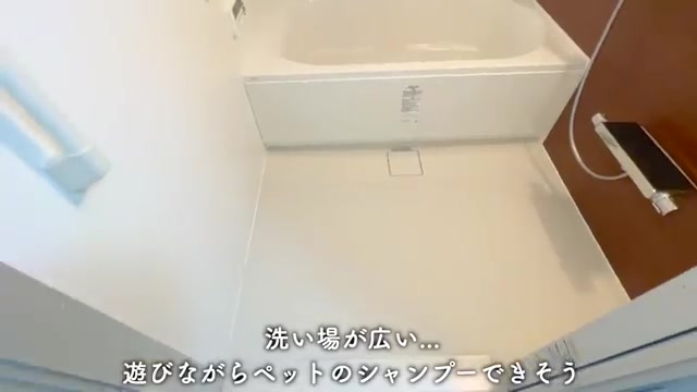 賃貸マンションの内見の浴室（室内・外観の様子）