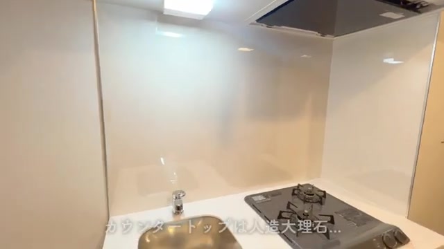 賃貸マンション内見の独立キッチン(室内・外観の様子)