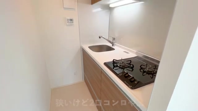 賃貸マンション内見のキッチン（室内・外観の様子）