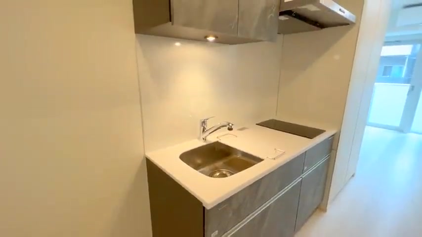 賃貸マンション内見のキッチン（室内・外観の様子）
