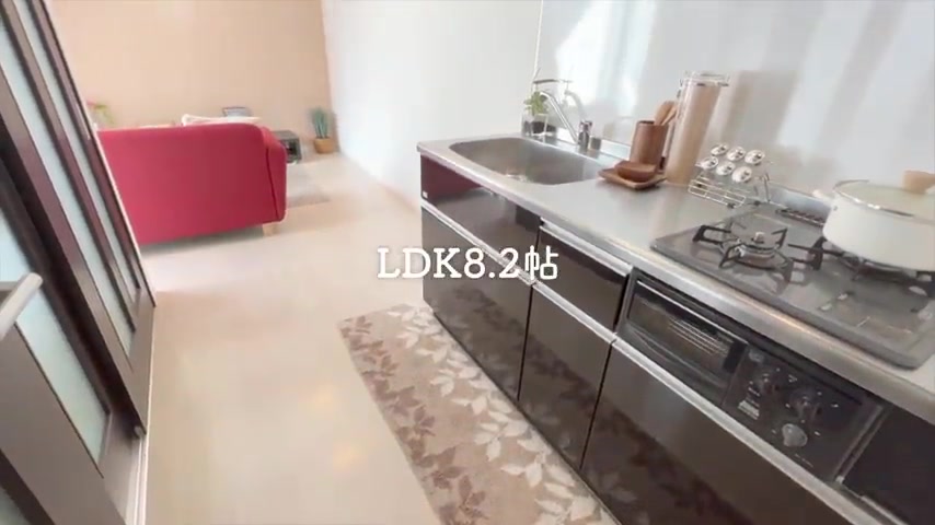 賃貸アパートの内見のキッチン（室内・外観の様子）