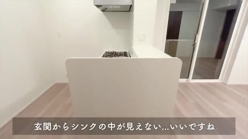 賃貸アパートの内見のキッチン（室内・外観の様子）