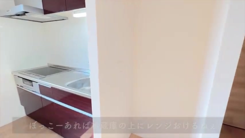 賃貸アパートの内見のキッチン（室内・外観の様子）