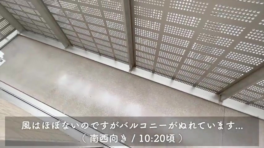 賃貸アパートの内見のバルコニー（室内・外観の様子）