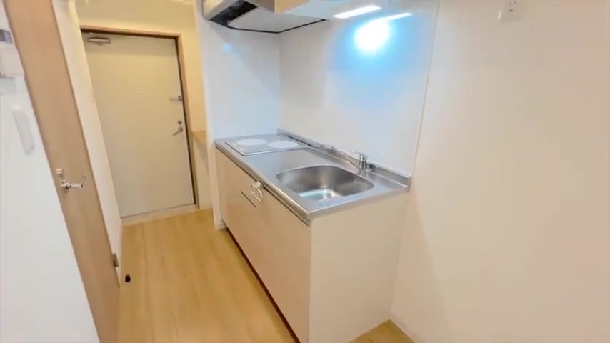 賃貸マンションの内見のキッチン（室内・外観の様子）