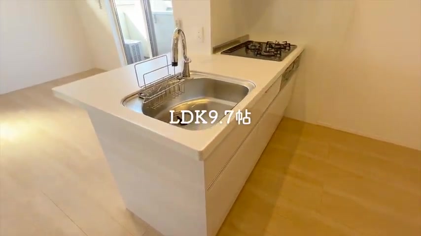 賃貸アパート内見のキッチン（室内・外観の様子）