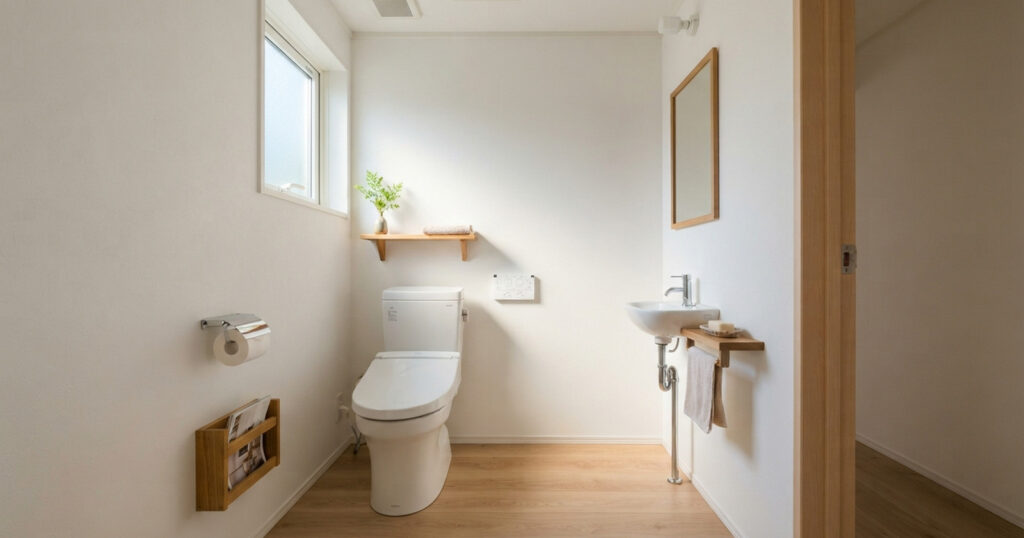 自然光が入る清潔な賃貸住宅のトイレ