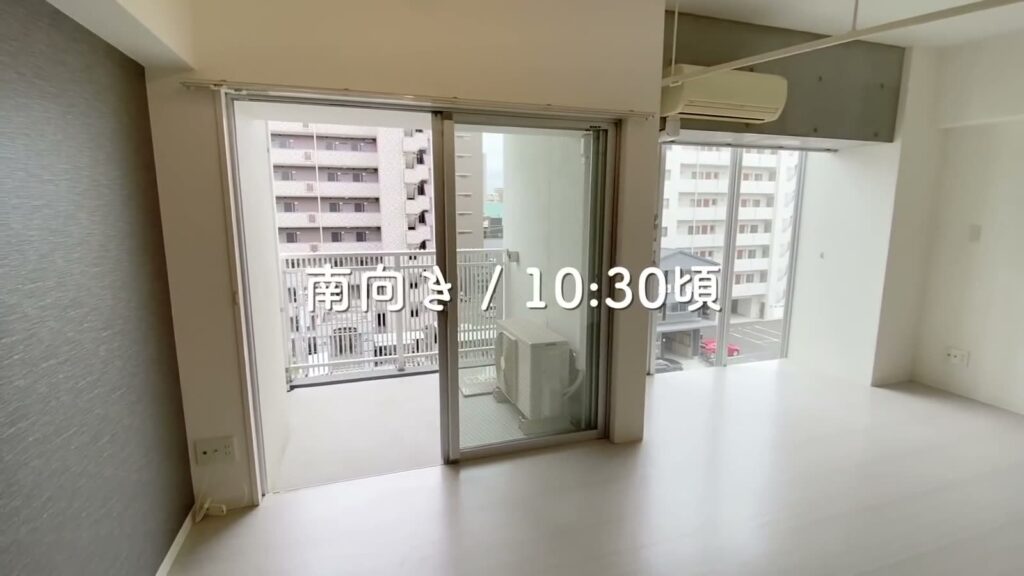 広島市南区段原の1LDK 1LDKのベランダ側