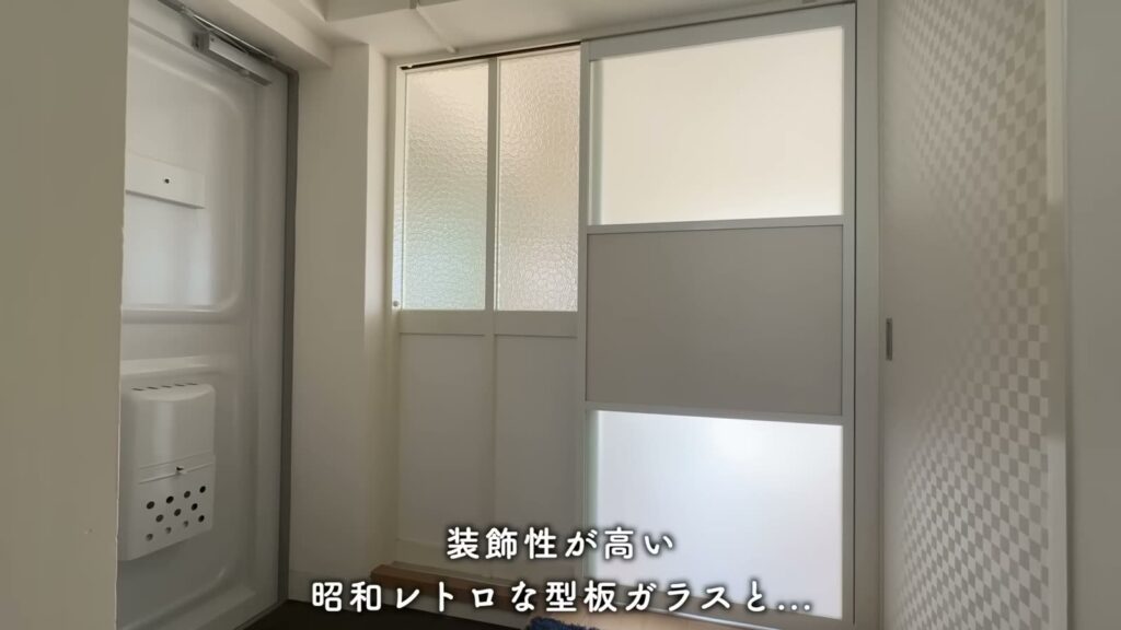 香里団地-香里E地区 2DKの型板ガラスの引き戸