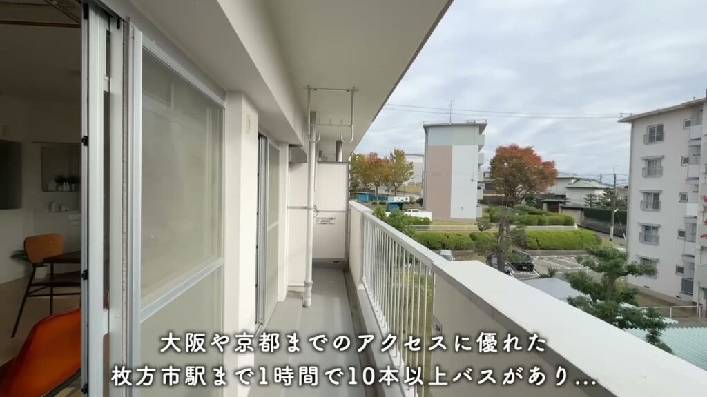 香里団地-香里E地区 2DKのバルコニー