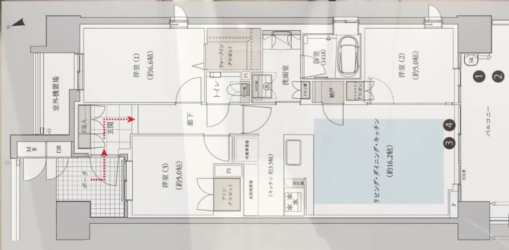 マストスクエア千種神田町 3LDKの間取り図