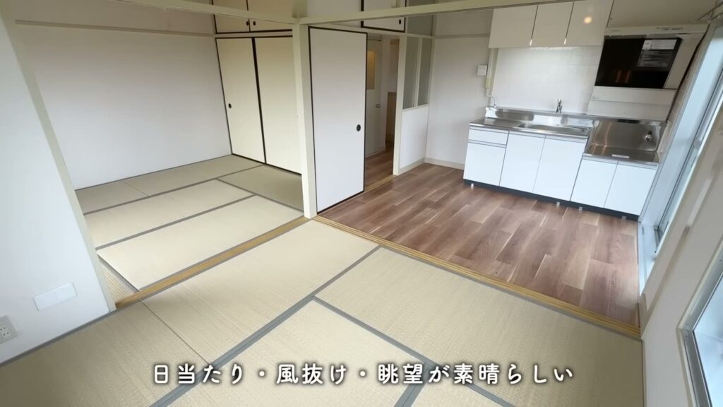 取手井野団地 3K+SFの和室とキッチン