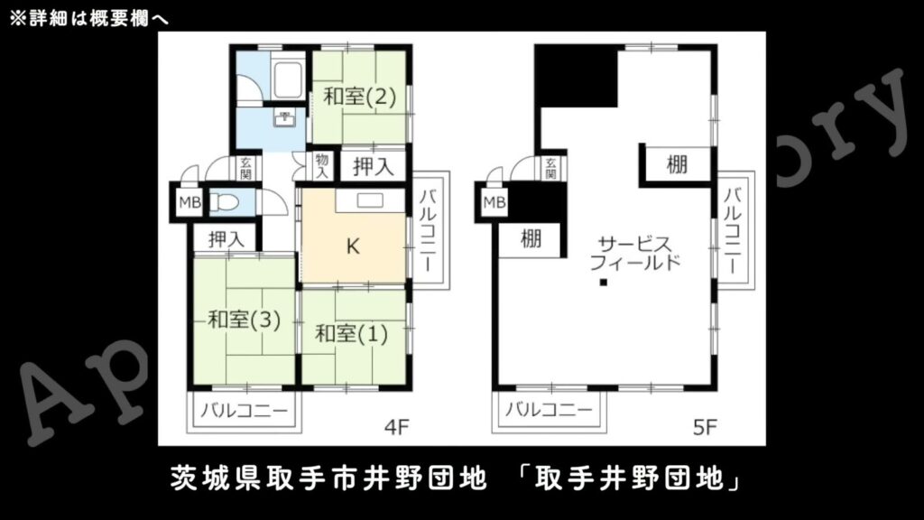 取手井野団地 3K+SFの間取り図