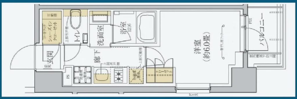 グレーシアフィット横浜 1Kの間取り図