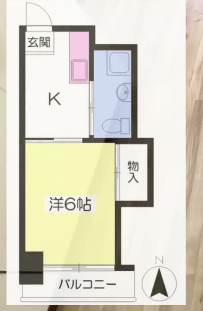 オレンジハイツ 1Kの間取り図
