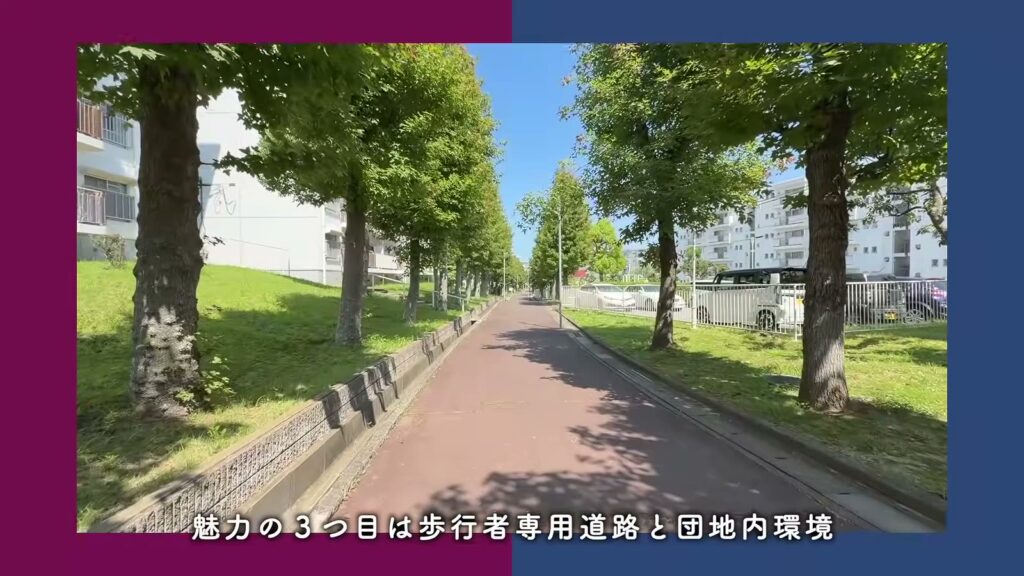 落合団地 2LDKの歩行者専用道路