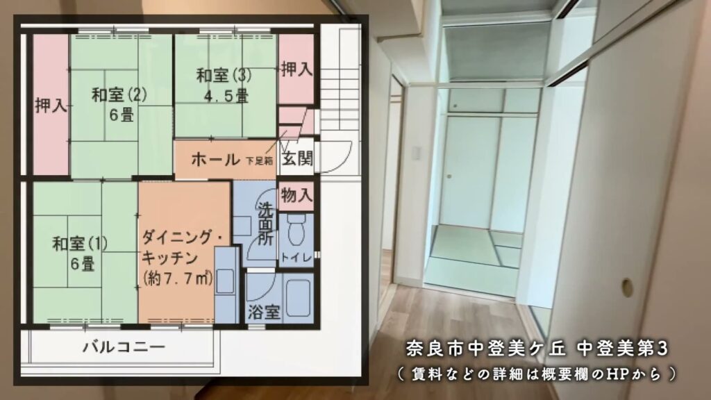 中登美第3 3DKの間取り図