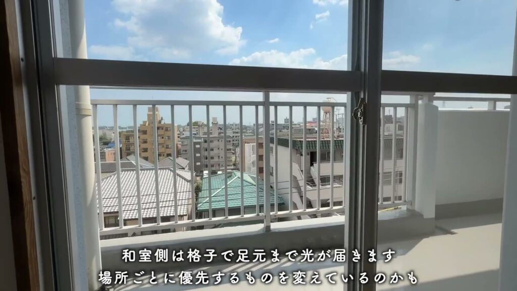 一社東 1LDKの和室側の窓