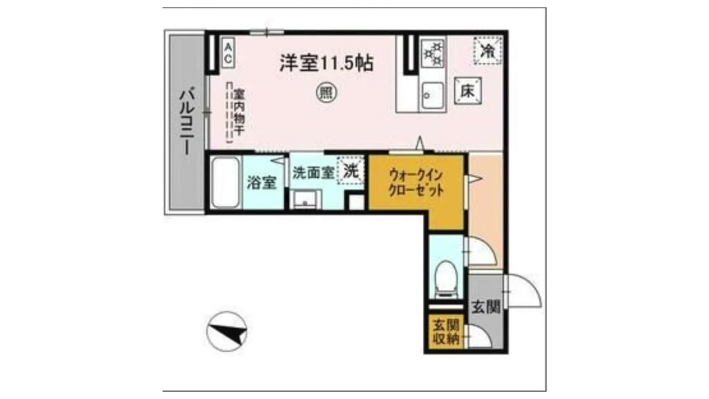 オリーブ東雲本町 ワンルームの間取り図