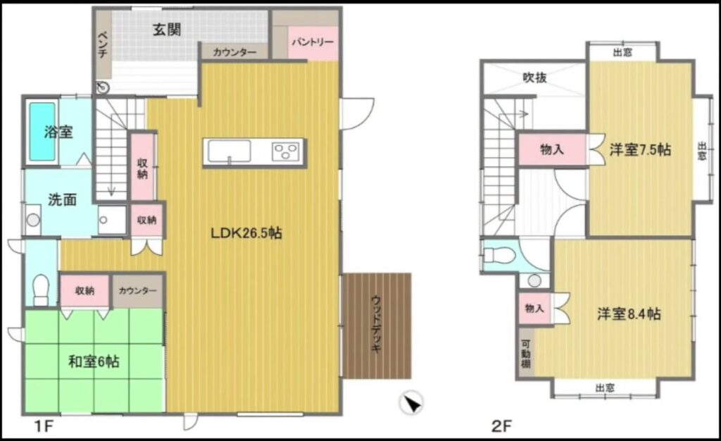 宮園の家 3LDKの間取り図