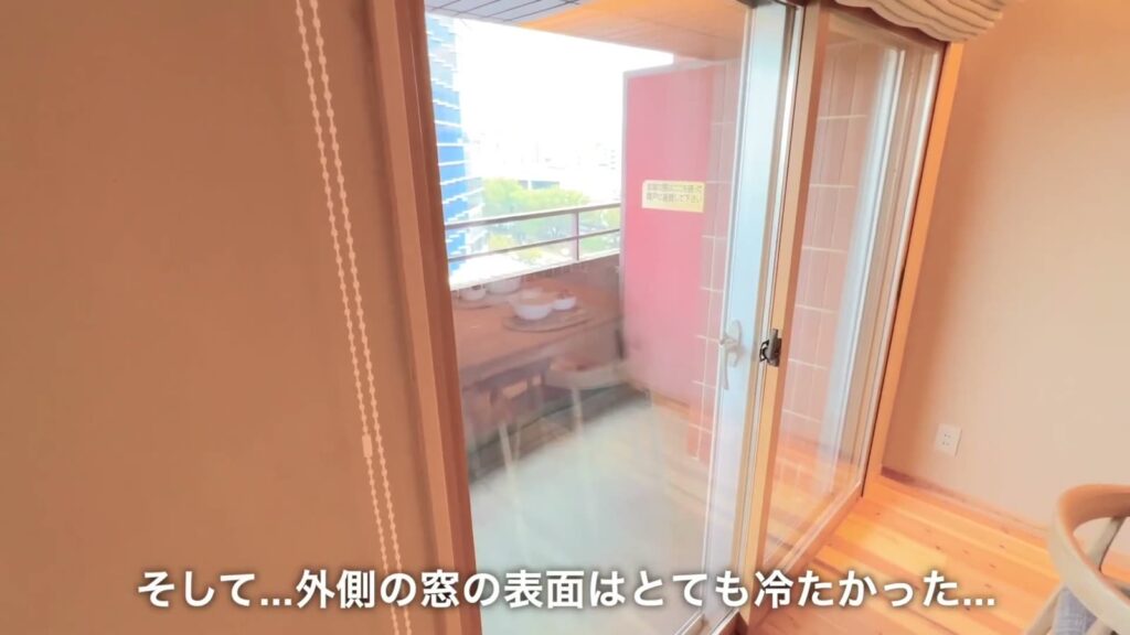 1LDKの窓とバルコニー