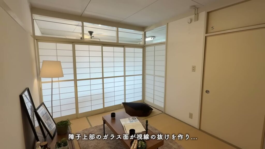 尾上団地 2LDKの障子の間仕切り