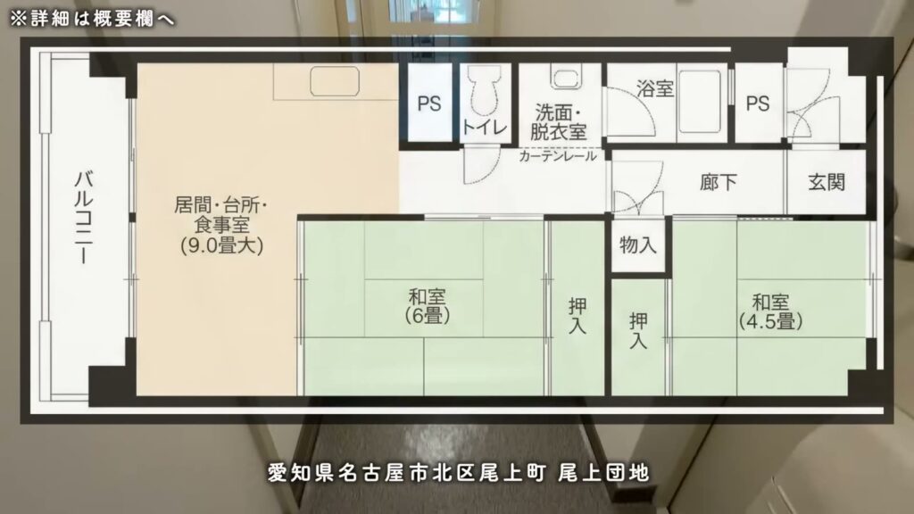 尾上団地 2LDKの間取り図