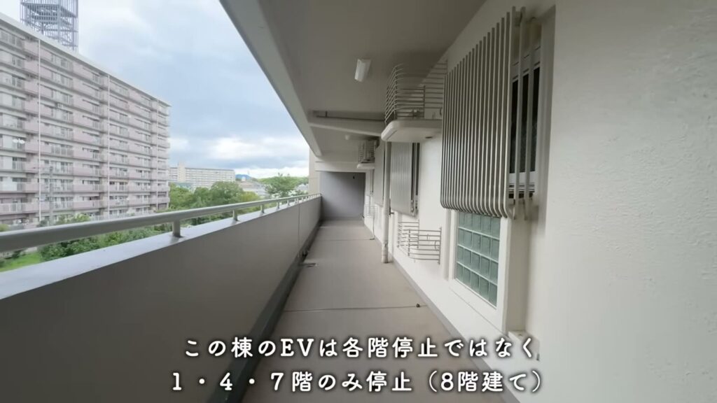 洛西竹の里 3LDKの共用廊下