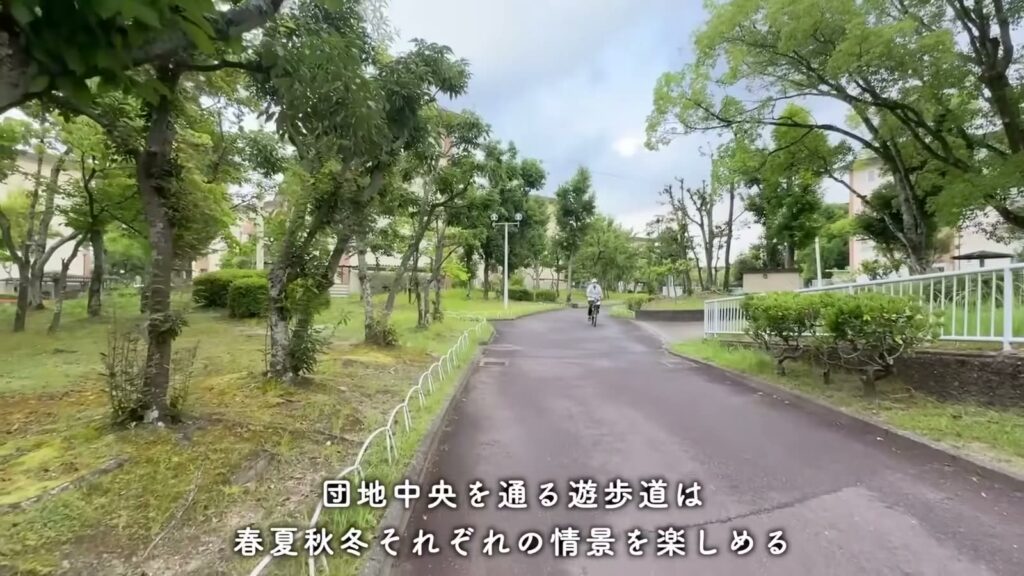 平城第2団地 2DKの団地中央の遊歩道