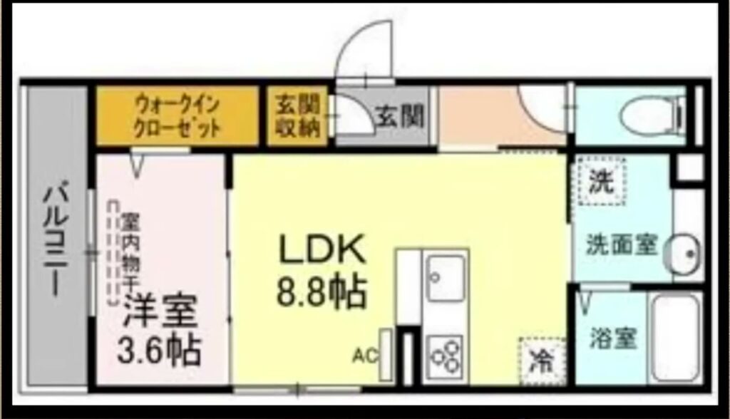 トリシア・ヒナ 1LDKの間取り図