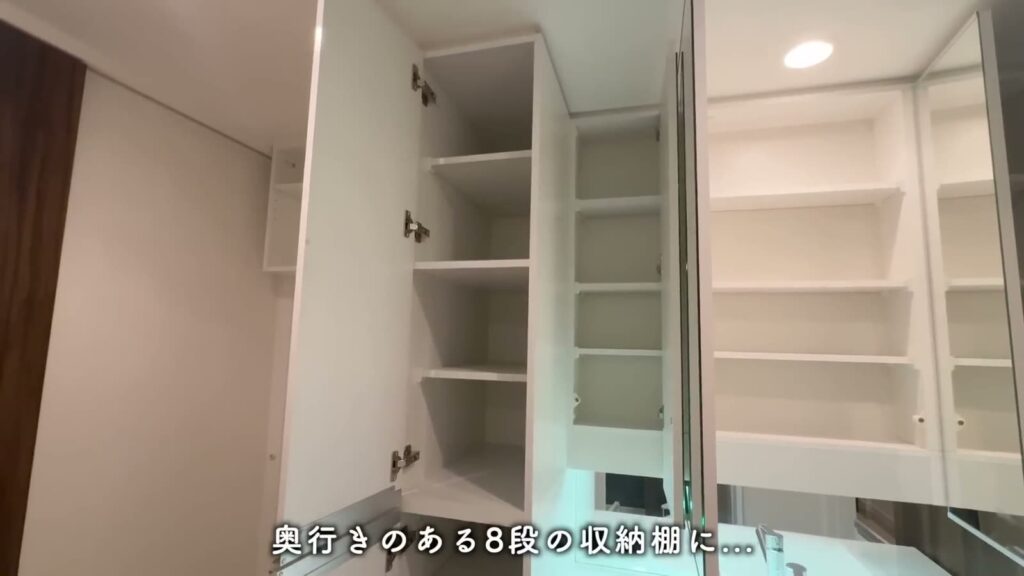 RJRプレシア千早 3LDKの鏡裏の収納