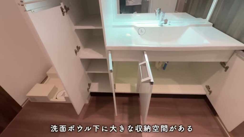 RJRプレシア千早 3LDKの洗面台下の収納