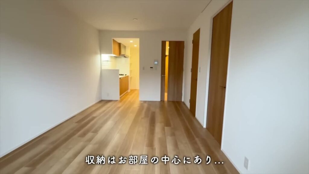 RJRプレシア六本松 1LDKのLDKから見た収納の入口