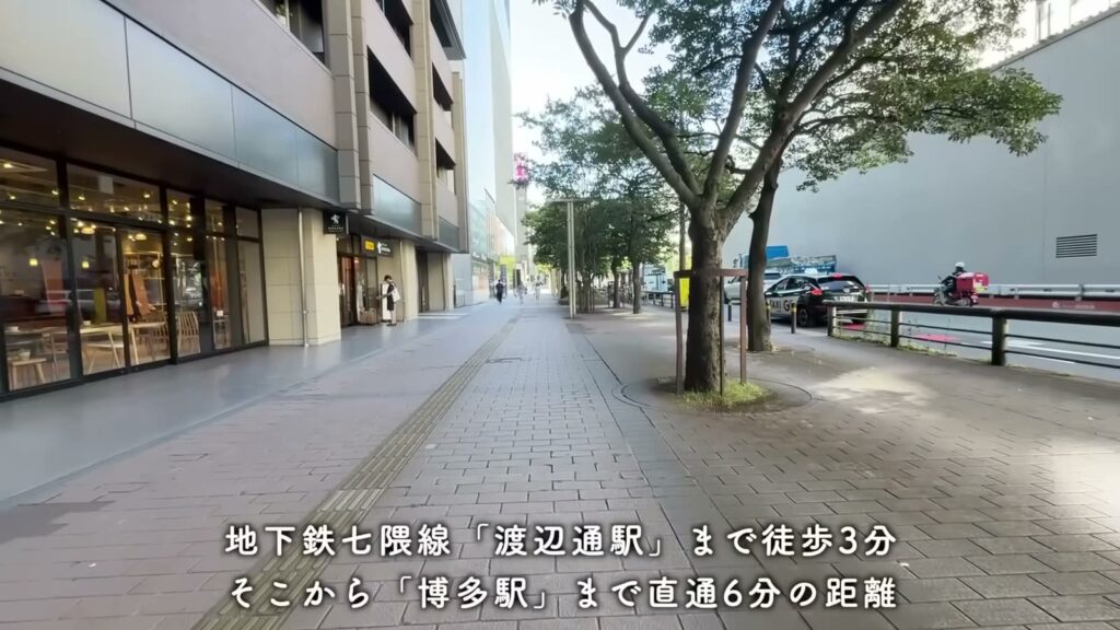 RJRプレシア天神サウス 1LDKの駅から建物へ
