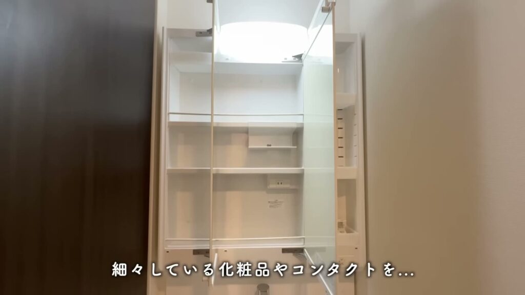 RJRプレシア天神サウス 1LDKの3面鏡の裏